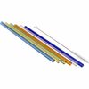 Set of glass colored straws with brush, 6 pcs