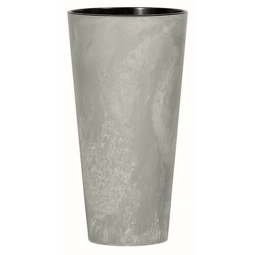 Blumentopf TUBUS SLIM BETON EFFECT mit Einsatz 30 cm, Grau