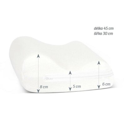 Bellatex Anatomischer Kopfkissenbezug Jersey weiß, 45 x 30 cm