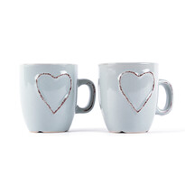 Heart cserépbögre készlet, 150 ml, 2 db, világosszürke Heart cserépbögre készlet, 150 ml, 2 db, világosszürke