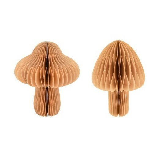 Dekoracja papierowa Mushroom beige, 18 x 25 cm