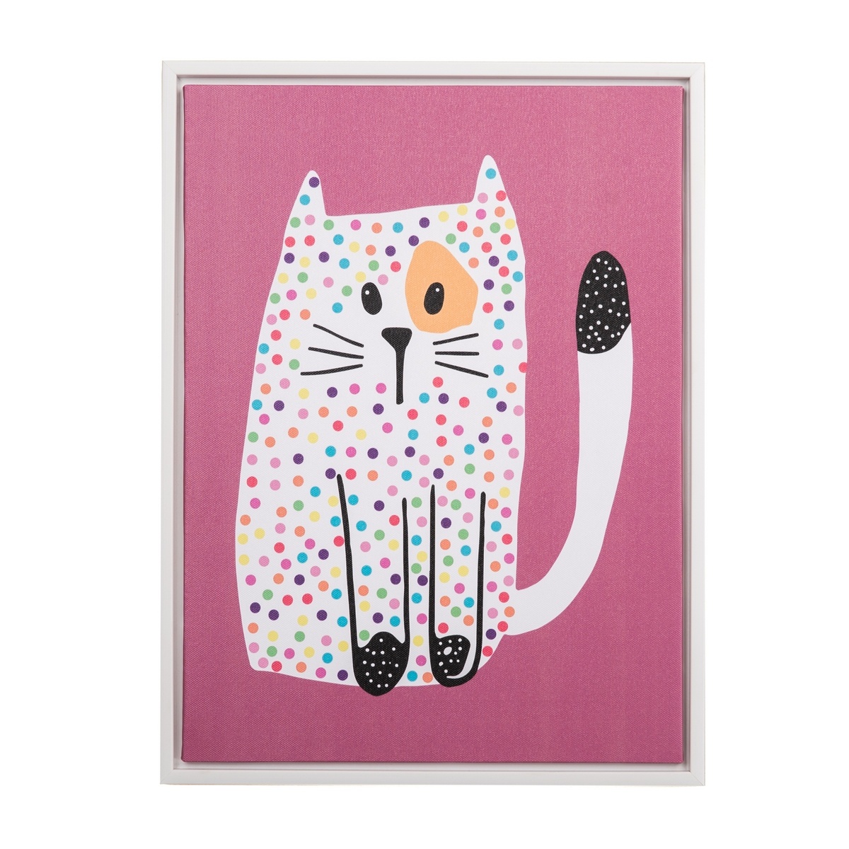 Poza Tablou pe panza Dotted kitten roz, 30 x 40 cm