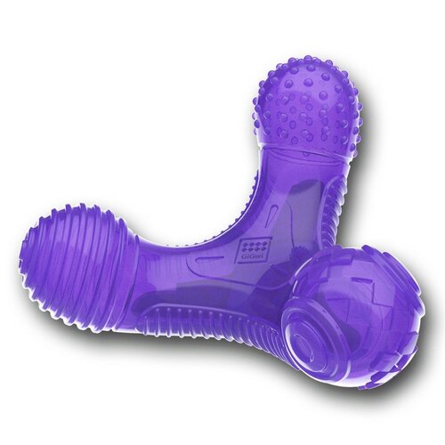 GiGwi Žvečilna igrača za pse Trojhvězda Multi-Sounds Bone, 16 x 14 cm