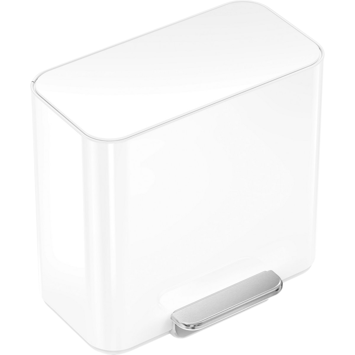 Simplehuman Mini pedálový odpadkový kôš na triedený odpad 15 l, biela