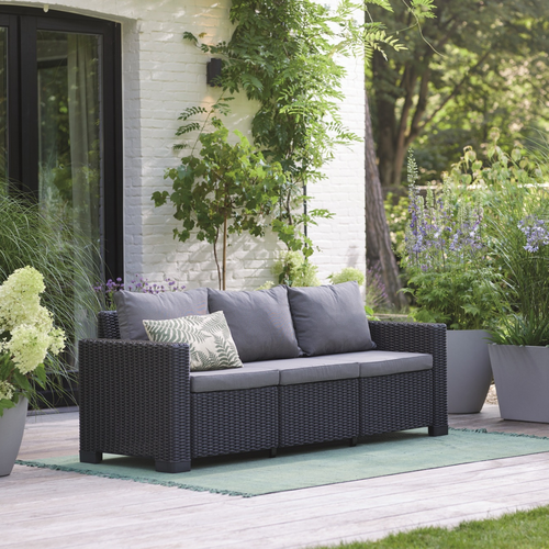 Keter Gartensofa 3-Sitzer California 199 x 68 x 72 cm, graphit