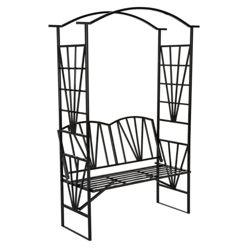 Zahradní lavička s pergolou HAIFA, černá