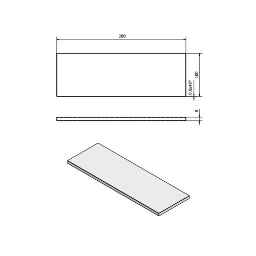 Raft SAPHO 22478, 20 x 10 x 0,8 cm, sticlă albă