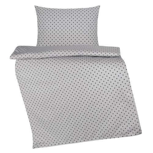 Bellatex Дитяча бавовняна постільна білизна Agata Зірки сіра, 90 x 135 см, 45 x 60 см