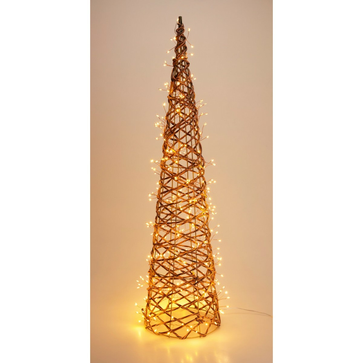 Zewnętrzne dekoracje świąteczne Świecący stożek,80 x 20 cm, 300 diod LED, ciepła biel, 80 cm