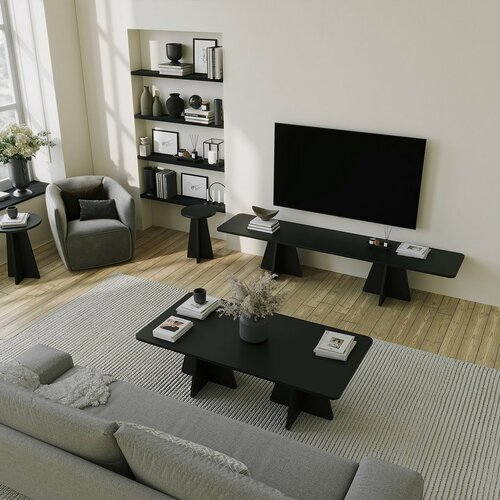 Couchtisch Double Mushroom Black