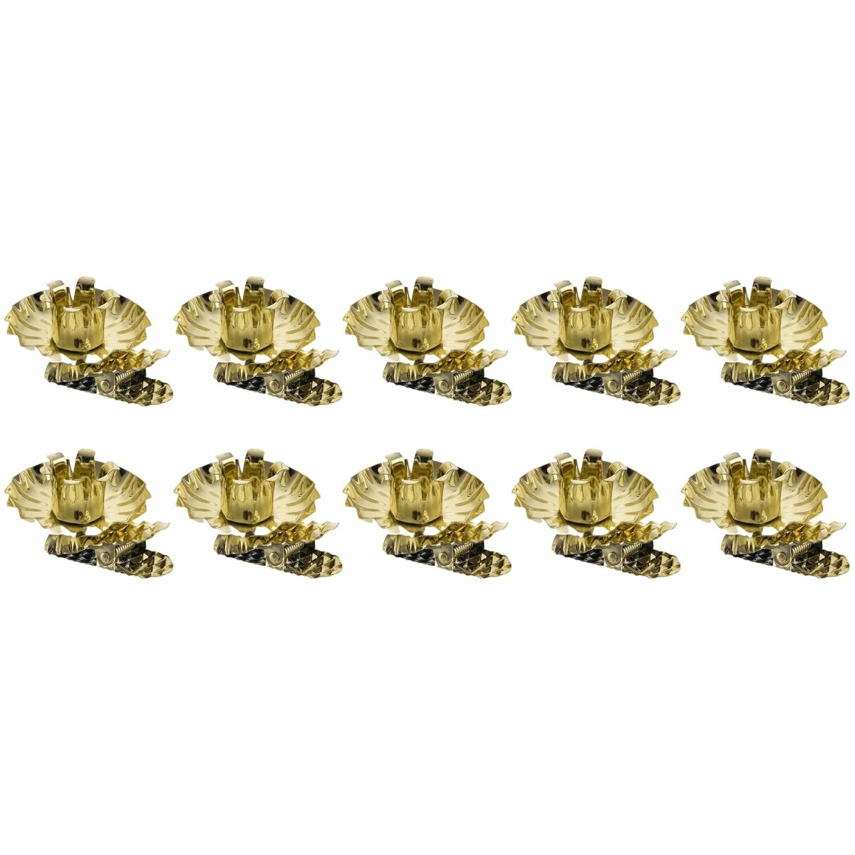 Orion Držiak na sviečky s klipom, pr. 1,5 cm, 10 ks, zlatá