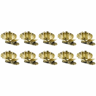 Suport de lumânare cu clips Orion, diametru 1,5cm, 10 buc, auriu