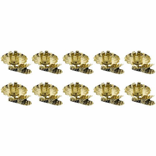 Suport de lumânare cu clips Orion, diametru 1,5cm, 10 buc, auriu