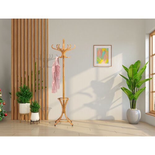 Dřevěný stojanový věšák, dub, 52 x 186 cm