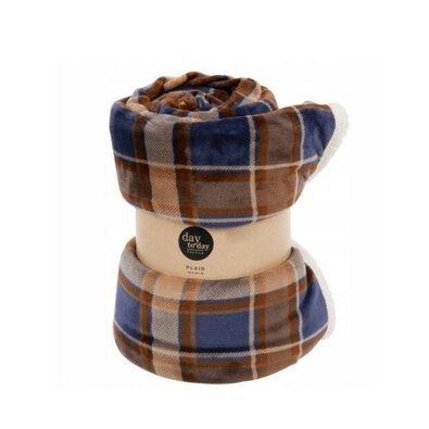 Pătură din imitație blăniță Classic albastră, 200 x 150 cm