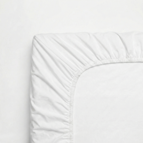 Kvalitex Cearșaf din satin cu elastic alb, 100 x200 cm