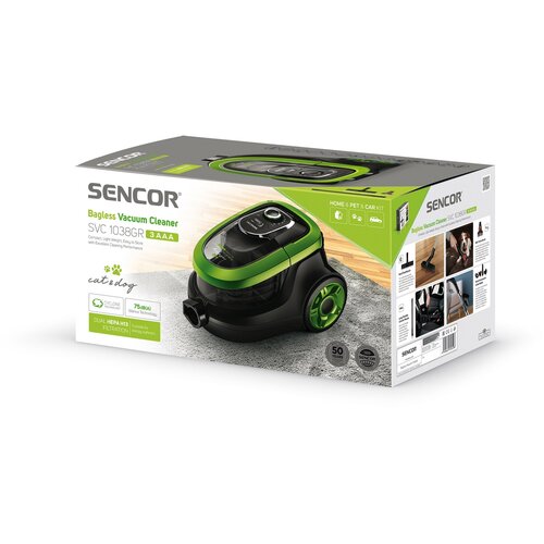 Sencor SVC 1038GR 3AAA bezvreckový vysávač