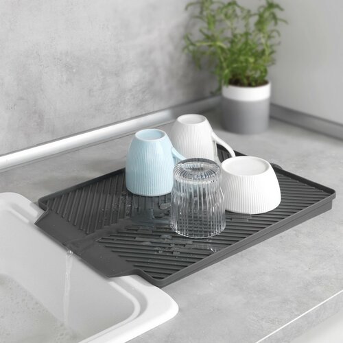 Wenko Килимок для сушки Linea 40 x 3 x 30 см, сірий