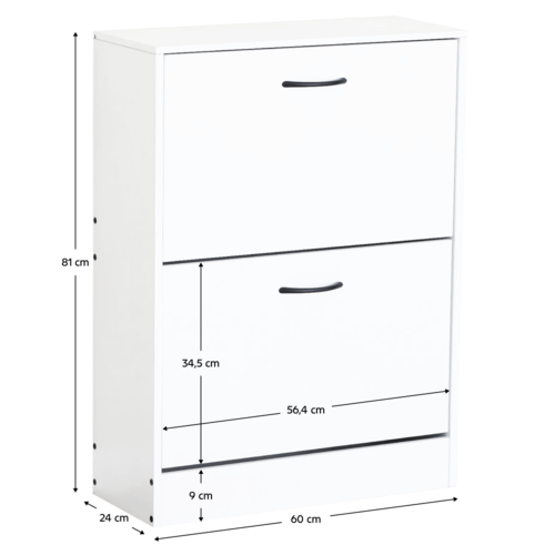 Botník BOTNIX, 2 etaje, alb