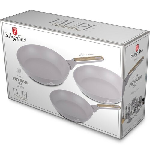 BerlingerHaus Súprava panvíc s titánovým povrchom Taupe Nordic, 3 ks