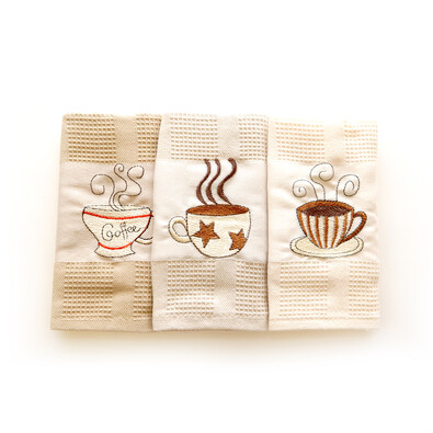Kuchenne ściereczki Coffee, 50 x 70 cm, zestaw 3 sztuk