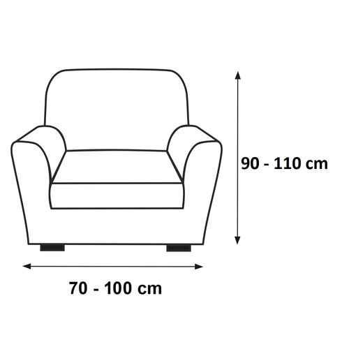 Multielastyczny pokrowiec na fotel Sada szary, 70 - 100 cm