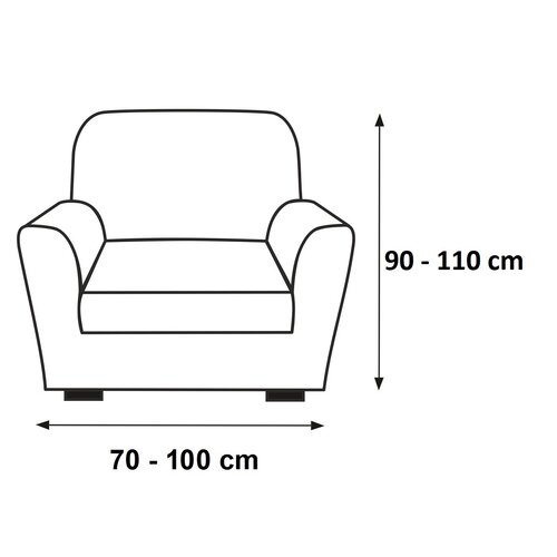 Sada multielasztikus fotelhuzat szürke, 70 - 100 cm