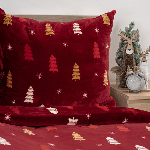 Lenjerie de pat din microflanel 4Home Crimson Woods, 160 x 200 cm, 70 x 80 cm