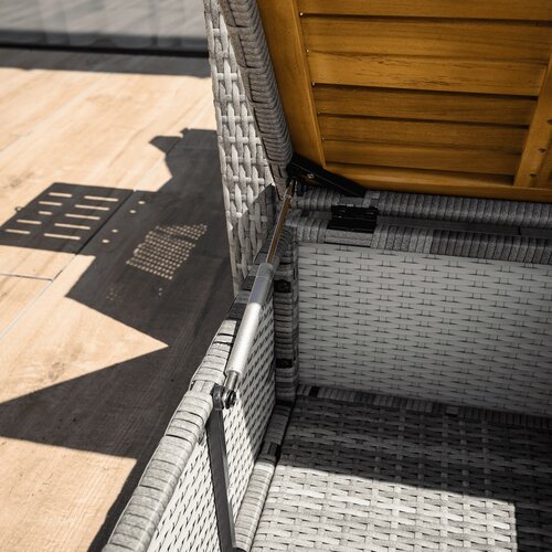Ogrodowa sofa rattanowa MALORY, szara/naturalna