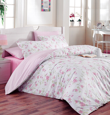 Bavlnené obliečky Ece Pink, 140 x 220 cm, 70 x 90 cm