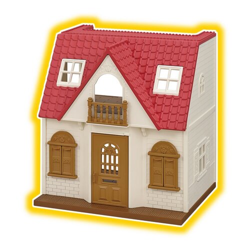 Sylvanian family 5302 Zweistöckiges Haus mit  rotem Dach und Lichtern