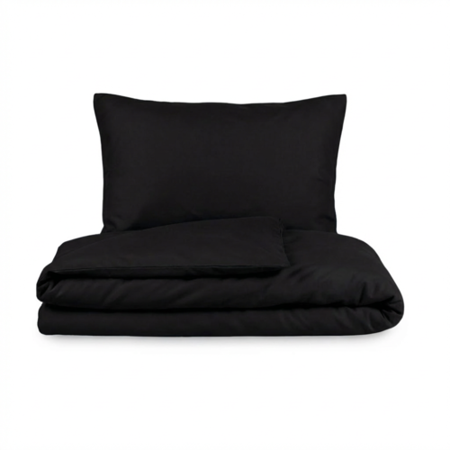 Kvalitex Lenjerie de pat din bumbac, negru, 140 x 200 cm, 70 x 90 cm