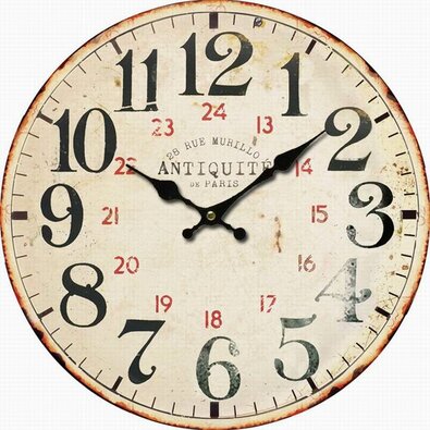 Dřevěné nástěnné hodiny Antiquité, pr. 34 cm