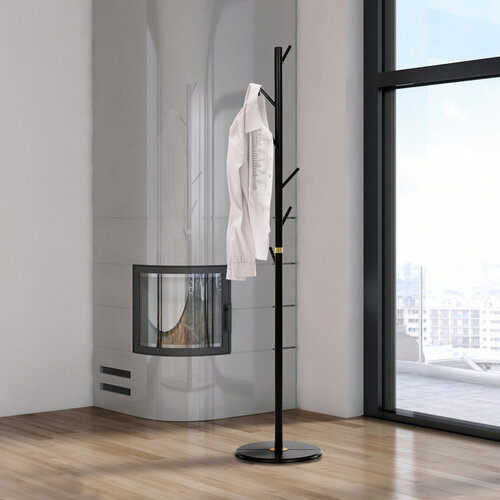 Autronic DR-N1006 BK Leseni stojan za obešalnik,črn, 40 x 175 cm