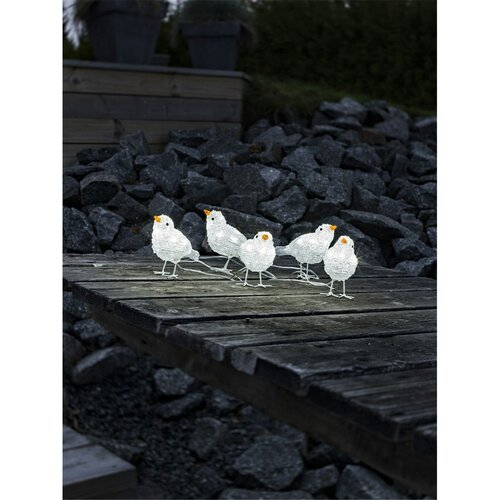 Karácsonyi kültéri dekoráció Madarak, 40 LED, 5 db