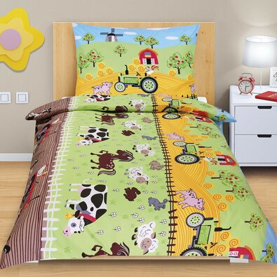 Otroška bombažna posteljnina Junior Farma, 140 x200 cm, 70 x 90 cm