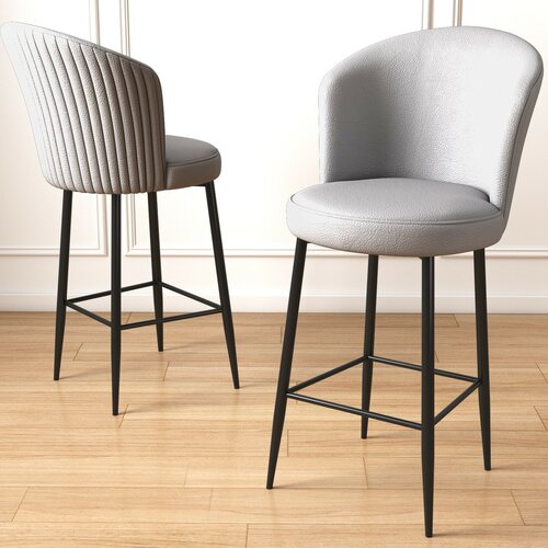 Set de scaune de bar Uras Grey and Black, 6 buc.
