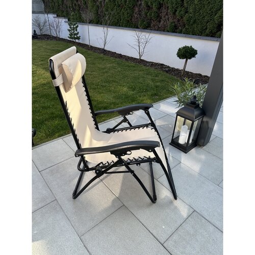 Gartenliegestuhl mit Fußstütze Regina, beige