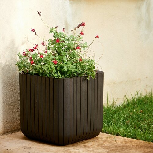 Keter Übertopf Cube M 50,5 l, braun