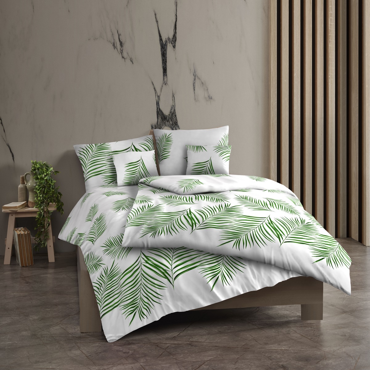 Kvalitex Bawełniana pościel Tropical biała, 140 x200 cm, 70 x 90 cm, 140 x 200 cm, 70 x 90 cm