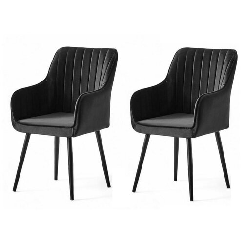 Set de scaune de sufragerie Nova Black and Black, 2 buc.