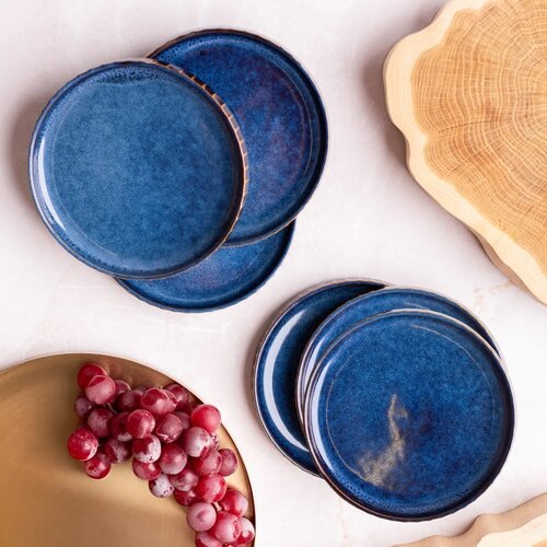 Altom Porzellan Untertasse Reactive Stripes blau , 14 cm