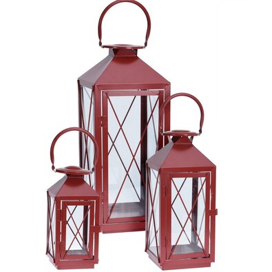 Komplet kovových luceren Reds 3 ks, rdeča