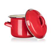 Banquet Milton  zománcozott edény fedővel piros, 12 cm, 0,78 l