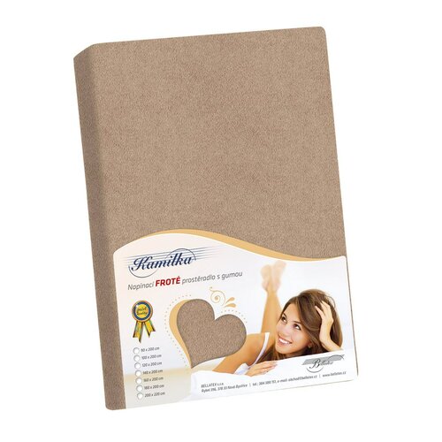 Простирадло з фроте Bellatex «Камілка», кавовийколір, 100 × 200 см