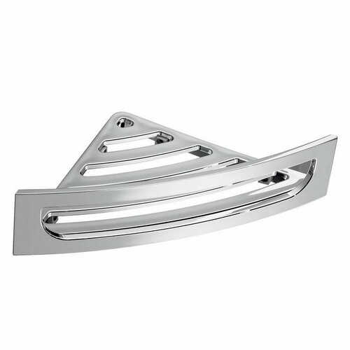 GEDY CP80 Eck-Duschablage mit Leiste, 23 x 7,5 x 23 cm, rund, silber