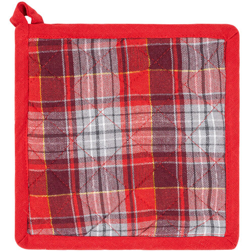 Home Elements Kuhinjska prijemalka z magnetom inpodstavek Káro rdeče-siva