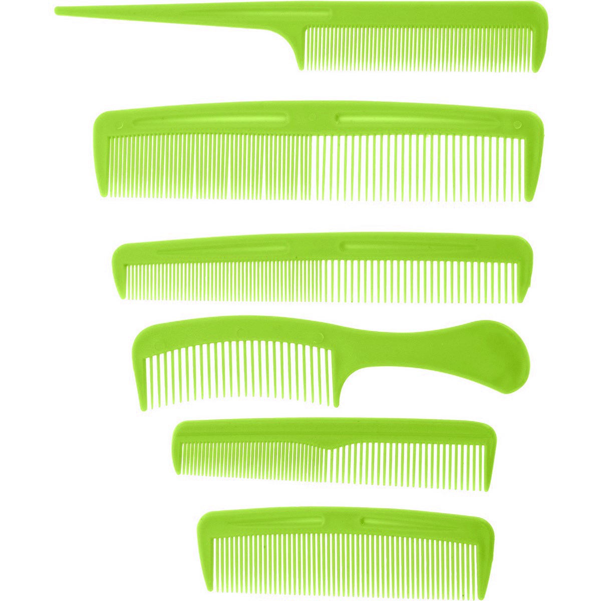 Sada hrebeňov Combs zelená, 6 ks