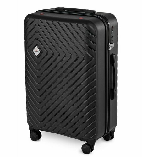 Fotografie Cestovní kufr na kolečkách Compactor Cosmos L,včetně ruční pumpy,váhy,TSA zámek, 46,5x26x68 cm, černý
