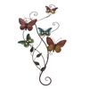 Ścienna dekoracja metalowa Kolorowe motyle, 38 x 74 x 3 cm